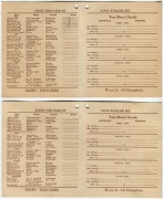 THE 1934 ASHES SERIES IN ENGLAND: A "Gripu Trousers" English Tour, 1934 fixture card featuring a photograph of the Australian team, the full schedule of matches from May to September with a full page for the five Tests, and a Gripu advert on the back cove - 2