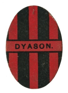 Essendon football shaped collectors card by Dyason's Worcestershire Sauce
