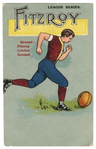 Valentines League Series postcard for FITZROY used in September 1906 (stamp removed)