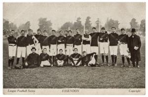 League Football Series postcard 1907 Essendon extremely rare and in very fine condition 