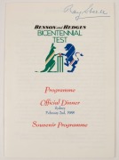 1980 Centenary Test Match, England: 30th August 1980 Dinner menu from the Hotel Russell, signed by 25 greats of the game who were present at the event, including Bill Ponsford, Dennis Lillee, Greg Chappell, Gubby Allen, Bob Simpson, Richie Benaud, Colin C - 2