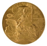 1896 Athens Olympics Gilt Bronze Participation Medal, gifted to prominent officials and elite athletes from this historic Olympiad, the offered medal is by W. Pittner, Austria is extremely scarce. The design is identical to the solid bronze participation - 2