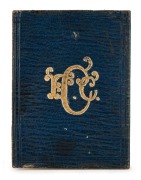 1875 Carlton membership season ticket, covered in gilt tooled navy and olive leather, overall 6 x 9.2cm when opened out. In 1875 Carlton won the Challenge Cup for the third year in a row. - 3