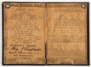 1886 Carlton membership season ticket, covered in gilt tooled dark blue and pale brown leather binding; the interior surfaces with printed details of the club leadership and the fixtures for the club's first and second teams, overall 7.5 x 10.3cm when ope - 2