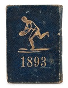 1893 Carlton membership season ticket, covered in gilt tooled navy and cream leather binding, the interior surfaces with printed details of the club leadership and the fixtures for the club's first team and retaining the full set of dated weekly tickets f - 2