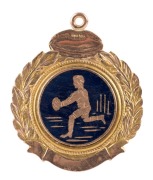 HARRY "SOAPY" VALLENCE: The 9ct gold and enamel medallion awarded to Vallence on achieving his 200th game. He played his last VFL game in Carlton's Premiership team of the same year. 