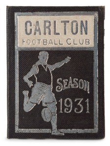 Carlton: Member's Season Ticket for 1931, with fixture list and hole punched for each game attended.