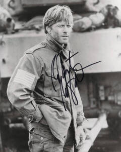 MOVIES & TV: Album of signed photos, noted Robert Redford, Nicolas Cage, Robert De Niro, Bob Hope, Michael Douglas (2), Robert Duvall, Jerry Lewis, Eddie Murphy, Charlton Heston (6), James Caan & Deborah Kerr. G/VG. 