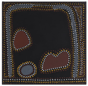 DAISY BITTING (Australian, Aboriginal 1950 - 2008), Untitled, acrylic on canvas, Daisy inscribed verso: artist&rsquo;s name, size and Waringarri Aboriginal Arts Cat. WAA 104408, also, Gallery Gondwana Cat. No. 13460DB. 45 x 45cm.
