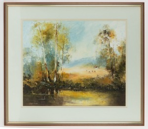 AVRIL FOENANDER, Australian summer,&nbsp; oil on artists board, signed lower left,&nbsp; 50 x 60 cm; framed 71 x 81cm overall