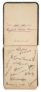 THE BODYLINE SERIES: The autograph book presented as a Christmas present by the mother of a young Scotch College student in Melbourne in December 1930. Young Stanley Evans of Kew managed to collect the original signatures of the whole English Touring Part