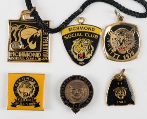 RICHMOND: circa 1920's membership lapel badge by Wittenbach & Co. together with five later fobs (6 items)