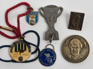 NORTH MELBOURNE FOOTBALL CLUB: Various medals, fobs and badges including a 1970 Social Club Member fob (#548) by Luke (6 items)