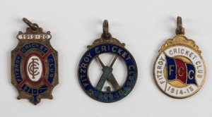 FITZROY CRICKET CLUB: Membership fobs for 1909-10 (#744), 1914-15 (#356) and 1919-20 (#560) (3 items)