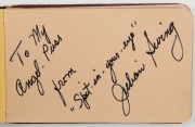 Small autograph book with a range of 1952-53 dated inscriptions, noted several international tennis players and musicians.  - 2