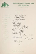 OFFICIAL TEAM SHEETS: AUSTRALIAN TEAM ON TOUR 1966-67 (Bob Simpson, Capt.) with 16 signatures; PAKISTAN AUSTRALIAN TOUR TEAM 1983-84 (Imran Khan, Capt.) with 17 signatures; SOUTH AFRICAN TEAM to The Hero Cup and Australian Tour 1993-94 (Kepler Wessels, Ca - 3