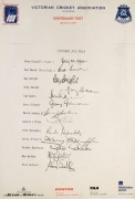 OFFICIAL TEAM SHEETS: AUSTRALIAN TEAM ON TOUR 1966-67 (Bob Simpson, Capt.) with 16 signatures; PAKISTAN AUSTRALIAN TOUR TEAM 1983-84 (Imran Khan, Capt.) with 17 signatures; SOUTH AFRICAN TEAM to The Hero Cup and Australian Tour 1993-94 (Kepler Wessels, Ca - 4