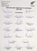 OFFICIAL TEAM SHEETS: AUSTRALIAN TEAM ON TOUR 1966-67 (Bob Simpson, Capt.) with 16 signatures; PAKISTAN AUSTRALIAN TOUR TEAM 1983-84 (Imran Khan, Capt.) with 17 signatures; SOUTH AFRICAN TEAM to The Hero Cup and Australian Tour 1993-94 (Kepler Wessels, Ca - 8