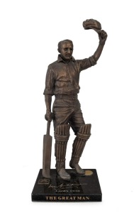 TANYA BARTLETT, "The Great Man - Don Bradman - Lord's 1930", limited edition (#140/2500) bronze statuette raised on a marble base, signed and editioned on the bat; accompanied by the Millenium Way/Bradman Museum Certificate of Authenticity. Overall 40cm h