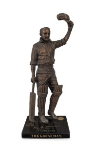 TANYA BARTLETT, "The Great Man - Don Bradman - Lord's 1930", limited edition (#140/2500) bronze statuette raised on a marble base, signed and editioned on the bat; accompanied by the Millenium Way/Bradman Museum Certificate of Authenticity. Overall 40cm high.