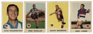 1965 Scanlens Footballers, complete set [36] including Ted Whitten, Des Tuddenham, Kevin Murray, "Polly" Farmer, Bob Skilton and Darrel Baldock, mostly G/VG. A rare set.