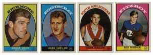 1968 Scanlens 'Footballers' Series A (featuring a puzzle of 1967 Grand Final on reverse), complete set [44], generally very fine condition.