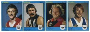 1982 Scanlens WAFL "League Football" complete set [76] plus [8] Checklists; very fine condition. (Total: 84 cards).