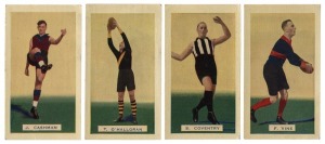 1934 Hoadley's Chocolates "Victorian Footballers" (action series), complete set [50] mostly in very fine condition.