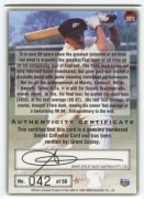 1998 SELECT "Don Bradman Signature Card" #042/50 in excellent condition; slabbed. Accompanied by the matching Redemption Card. (2 items) - 2