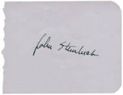 JOHN STEINBECK (1902-1968) American author), nice signature on autograph page.