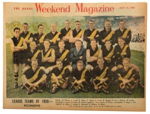 The Argus Weekend Magazine: A collection of the team photos published each week during the season and cut from the pages of the magazine; VFL teams complete (except Collingwood) but additionally with VFA teams Oakleigh, Brighton, Coburg and Port Melbourne