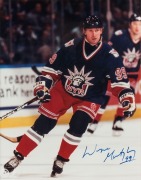 WAYNE GRETZKY 99 original signature on an action photograph with certificate of authenticity, attractively framed and glazed. Overall 45cm x 36cm  - 2