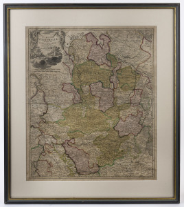 [GERMANY], JOHANN BAPTIST HOMANN, Circuli Westphaliae in omnes suos Status Et Provincias accurat&egrave; divisi Nova et exacta Tabula / edita sumtibus Ioh. Baptistae Homan, Published at Noribergae, [ca. 1720], hand-coloured copper engraving, 57 x 48.5cm. From B