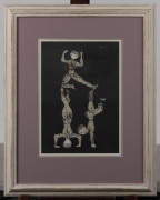 KENNETH ROWELL (1920 - 1999) Three Acrobats, 1951, mixed media, signed top right, 36 x 25cm. Provenance: Estate of the late Sir Peter Daubeny; Bridget McDonnell Gallery label verso. - 2