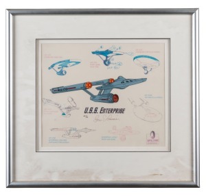 STAR TREK 30th Anniversary limited edition cel Enterprise signed by Lou Scheimer, number A.P.17/50, with CofA, ​​​​​​​33 x 39cm, 57 x 61cm overall
