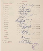 VICTORIAN CRICKET ASSOCIATION: Match reports for Victoria v N.S.W. (Dec.1960) and Victoria v South Australia (Jan. 1961). Accompanying the financial details and numbers attending, a fully signed Victorian Team sheet accompanies each report. The 1960 Team - 2