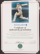 DON BRADMAN gold pen signature on reproduction photograph, limited edition (#359/500) with PWC Certificate of Authenticity. 37.5 x 22cm. - 2