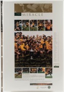 "The Miracle - Rugby From Heaven" limited edition poster (#354/500), signed by all 25 members of The Wallabies team which won the "Bledisloe Cup 2000" against The All Blacks. With PWC /Legends CofA. Overall 62 x 42cm.