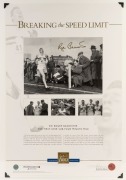 THE FIRST SUB-FOUR MINUTE MILE: Roger Bannister "Breaking the Speed Limit" signed limited edition display (#408/500) with PWC/Firsts Authentication. The image shows Bannister crossing the finishing line on May 6, 1954 to become the first person recorded r