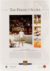 NADIA COMANECI "The Perfect Score" signed limited edition display (#409/500) showing the young gymnast during her flawless performance at the Montreal Games; with PWC/First CofA; overall 52 x 35cm.