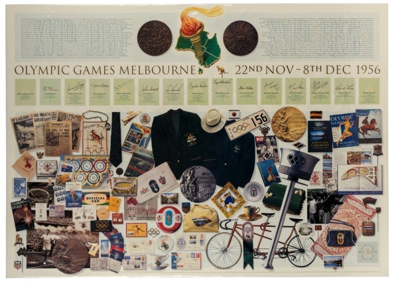 OLYMPIC GAMES MELBOURNE Great Moments pictorial display, limited edition (#334/550) featuring the original signatures of 13 gold medallists including Shirley Strickland, Betty Cuthbert, Norma Croker, Ian Browne, Lorraine Crapp, Murray Rose, John Henricks.