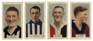 1933 Godfrey Phillips / B.D.V. / Grey's Cigarettes "Victorian Footballers, complete set from #1 Jack Titus to #50 Garnet Campbell, [50], mainly VF to EF condition.