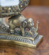 An impressive antique Indian Kutch silver lidded bowl with elephant adornments and original gilt finish, possibly the work of Oomersi Mawji & Sons., 19th century, 17cm high, 755 grams - 5