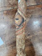 A flute stopper, carved wood and natural earth pigments, Papua New Guinea origin, ​​​​​​​65cm high - 3
