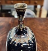 A fine antique Japanese silver and gold wire work cloisonne vase with floral motif, possibly the work of&nbsp;Namikawa Yasuyuki, Meiji period, 19th/20th century, 15cm high - 4