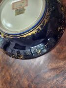 SATSUMA circular lidded box on blue ground, Meiji period, 19th century, six character mark to base, 6cm high, 15.5cm diameter - 7