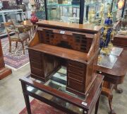 A salesman's sample Cutler style roll-top miniature desk, circa 1900, 52cm high, 59cm wide, 31cm deep - 2