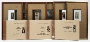 Various cricket cards presented in three home-made albums together with six single cards individually framed and glazed (qty).