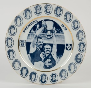 "PREMIERS 1979", 26cm diameter souvenir platter, with portraits of each Carlton player around edge, made by Westminster.