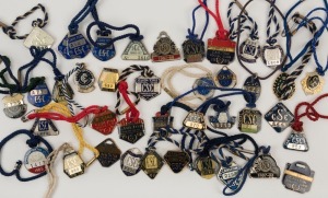 1960s-90s collection of Carlton Social Club membership fobs, almost all with lanyards still attached. Almost all different. (39).